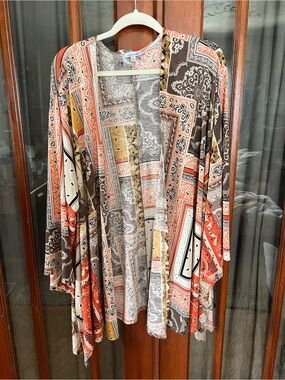 White Birch Patchwork Paisley Kimono Duster Oversized